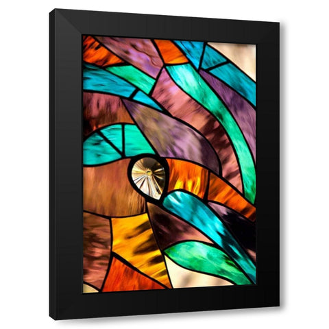 Stained Glass II Black Modern Wood Framed Art Print with Double Matting by Millet, Karyn