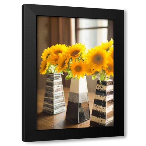 Sunflower Bouquets Black Modern Wood Framed Art Print with Double Matting by Millet, Karyn