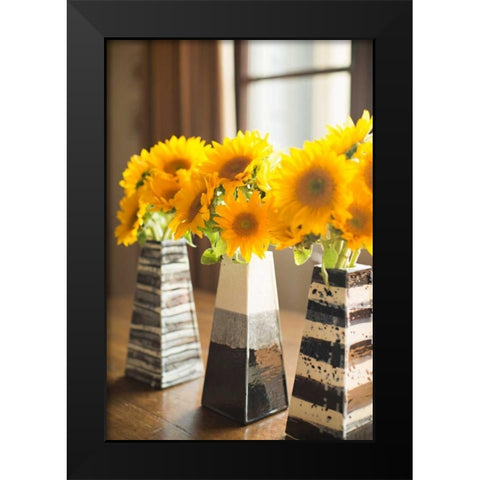 Sunflower Bouquets Black Modern Wood Framed Art Print by Millet, Karyn