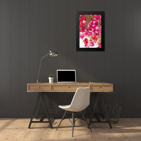 Pink Petals Abstract II Black Modern Wood Framed Art Print by Millet, Karyn
