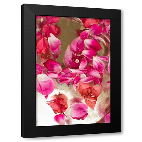Pink Petals Abstract II Black Modern Wood Framed Art Print by Millet, Karyn
