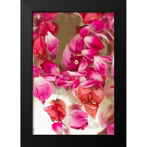 Pink Petals Abstract II Black Modern Wood Framed Art Print by Millet, Karyn