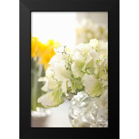 White Bouquet Black Modern Wood Framed Art Print by Millet, Karyn