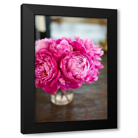 Peonies in Vase Black Modern Wood Framed Art Print by Millet, Karyn