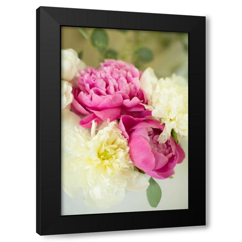 Bouquet of Peonies Black Modern Wood Framed Art Print with Double Matting by Millet, Karyn