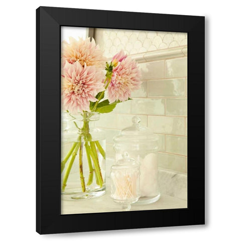 Dahilas in the Loo Black Modern Wood Framed Art Print with Double Matting by Millet, Karyn