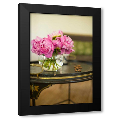 Peonies in the Parlor Black Modern Wood Framed Art Print with Double Matting by Millet, Karyn