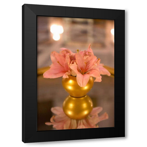 Lillies Bouquet Black Modern Wood Framed Art Print with Double Matting by Millet, Karyn