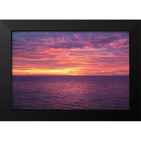 Sunset at Sea Black Modern Wood Framed Art Print by Millet, Karyn