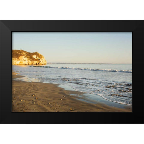 Peaceful Beach Black Modern Wood Framed Art Print by Millet, Karyn