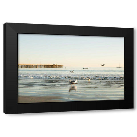 Ocean Pier Black Modern Wood Framed Art Print by Millet, Karyn