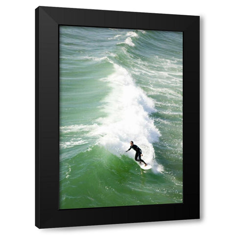 Surfing Black Modern Wood Framed Art Print by Millet, Karyn