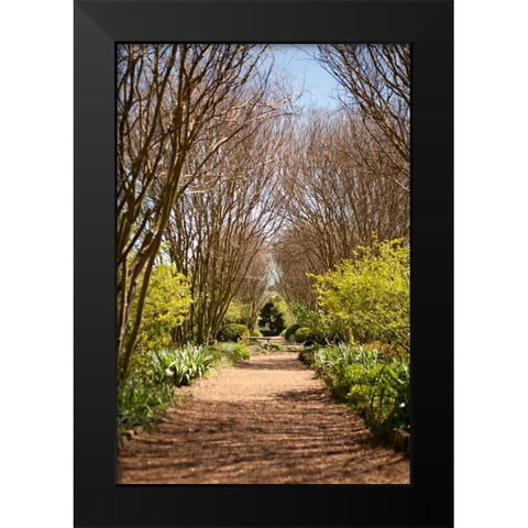 The Park in Autumn Black Modern Wood Framed Art Print by Millet, Karyn