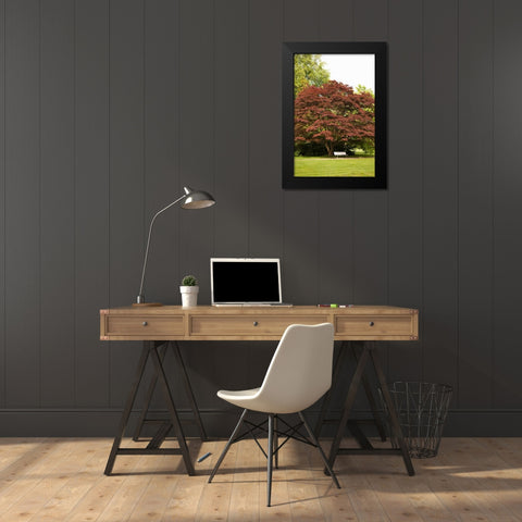 Fall in the Park Black Modern Wood Framed Art Print by Millet, Karyn