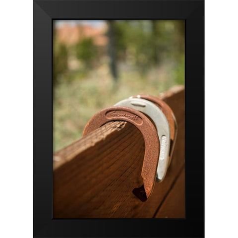 Horse Shoes Black Modern Wood Framed Art Print by Millet, Karyn