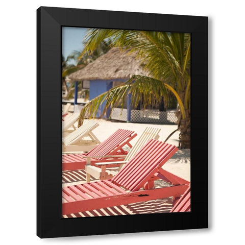 Lazy Beach Black Modern Wood Framed Art Print by Millet, Karyn