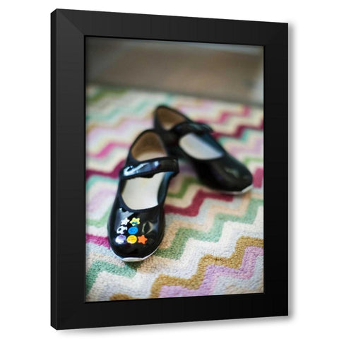 Cute Shoes Black Modern Wood Framed Art Print with Double Matting by Millet, Karyn
