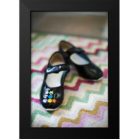 Cute Shoes Black Modern Wood Framed Art Print by Millet, Karyn