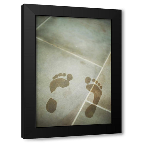 Footprints Black Modern Wood Framed Art Print with Double Matting by Millet, Karyn
