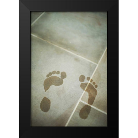 Footprints Black Modern Wood Framed Art Print by Millet, Karyn