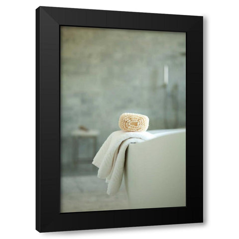 Bath is Ready II Black Modern Wood Framed Art Print by Millet, Karyn
