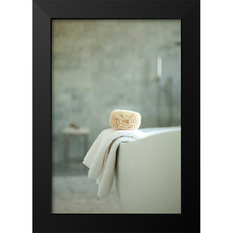 Bath is Ready II Black Modern Wood Framed Art Print by Millet, Karyn