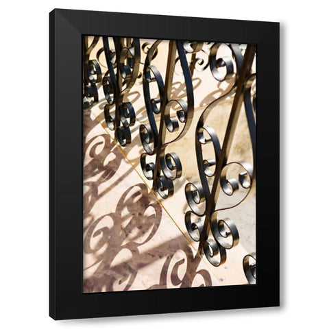 Railing Black Modern Wood Framed Art Print with Double Matting by Millet, Karyn