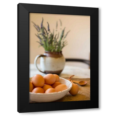 Eggs Black Modern Wood Framed Art Print with Double Matting by Millet, Karyn