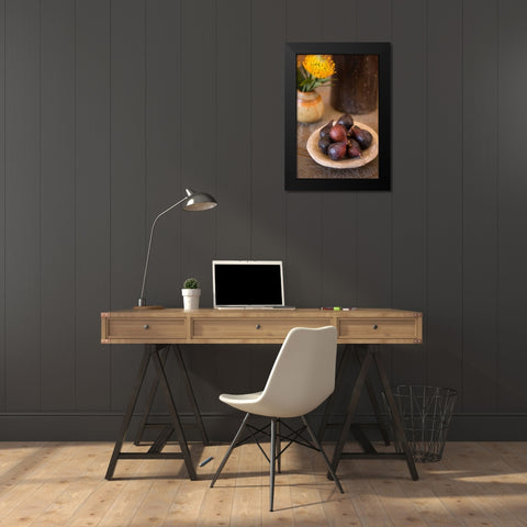 Shallots Black Modern Wood Framed Art Print by Millet, Karyn