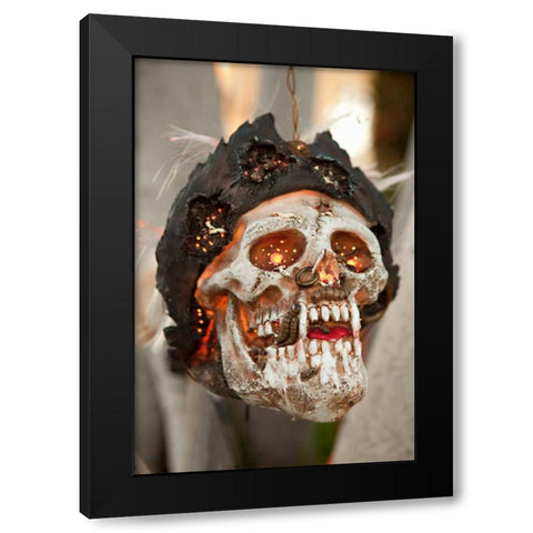 Pirate Skull Black Modern Wood Framed Art Print by Millet, Karyn