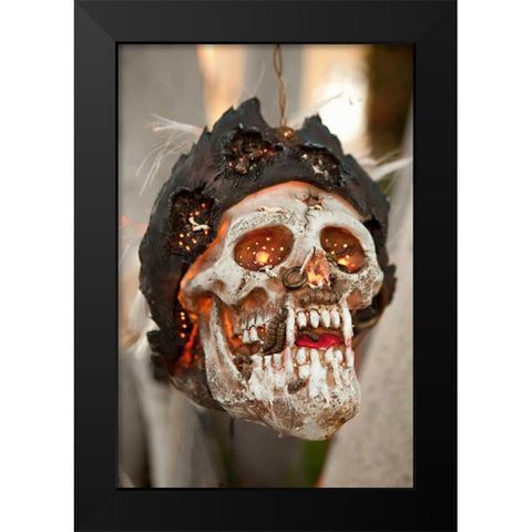 Pirate Skull Black Modern Wood Framed Art Print by Millet, Karyn