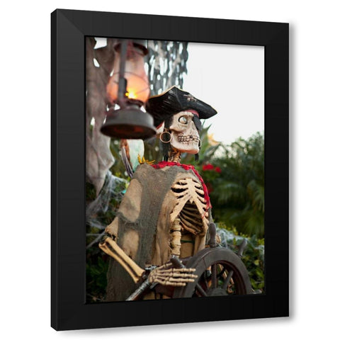 Pirate Skull II Black Modern Wood Framed Art Print by Millet, Karyn