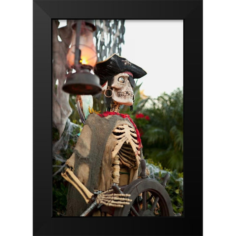 Pirate Skull II Black Modern Wood Framed Art Print by Millet, Karyn