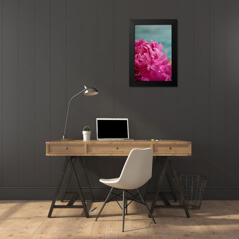 Fuchsia Peonies III Black Modern Wood Framed Art Print by Millet, Karyn