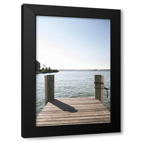 Dock View I Black Modern Wood Framed Art Print with Double Matting by Millet, Karyn