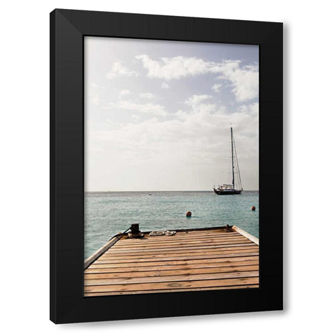 Dock View II Black Modern Wood Framed Art Print with Double Matting by Millet, Karyn
