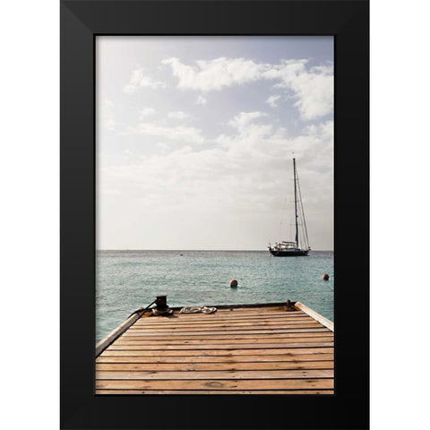 Dock View II Black Modern Wood Framed Art Print by Millet, Karyn