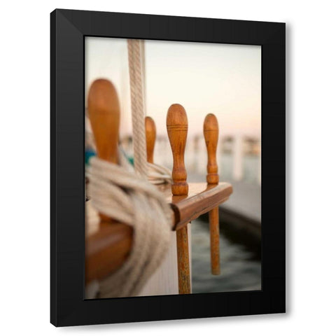 Boat Ties Black Modern Wood Framed Art Print with Double Matting by Millet, Karyn
