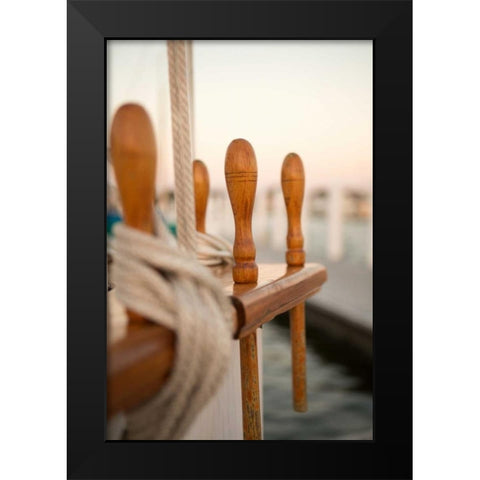 Boat Ties Black Modern Wood Framed Art Print by Millet, Karyn
