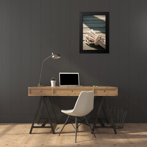 Boat Rope Black Modern Wood Framed Art Print by Millet, Karyn