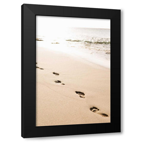 Beach Walk Black Modern Wood Framed Art Print by Millet, Karyn