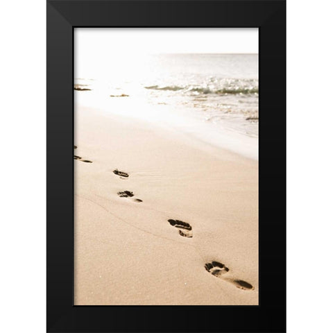 Beach Walk Black Modern Wood Framed Art Print by Millet, Karyn