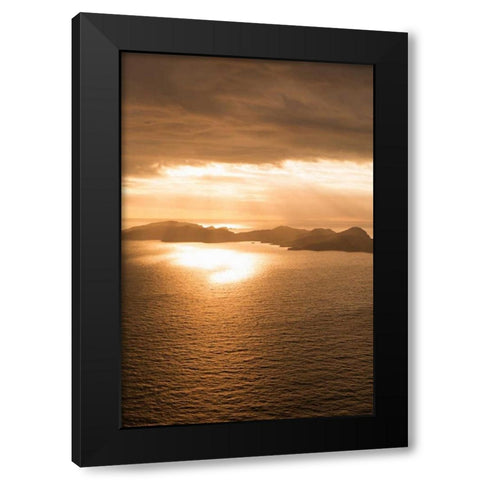 Island Sunset II Black Modern Wood Framed Art Print with Double Matting by Millet, Karyn