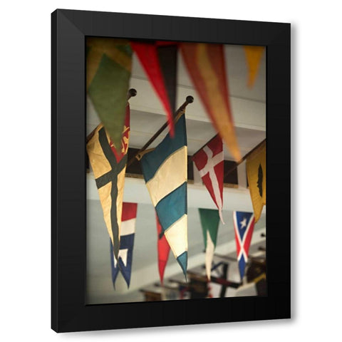 Yacht Club Flags II Black Modern Wood Framed Art Print by Millet, Karyn