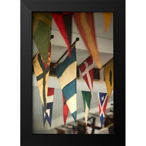 Yacht Club Flags II Black Modern Wood Framed Art Print by Millet, Karyn