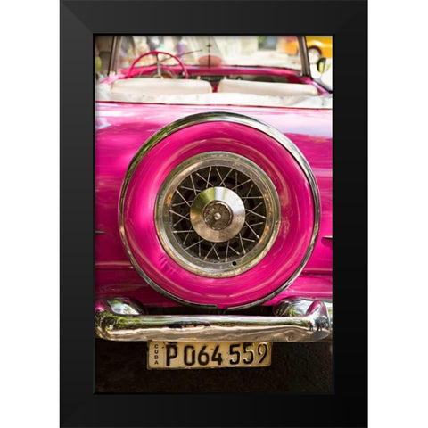 Pink Car in Cuba II Black Modern Wood Framed Art Print by Millet, Karyn