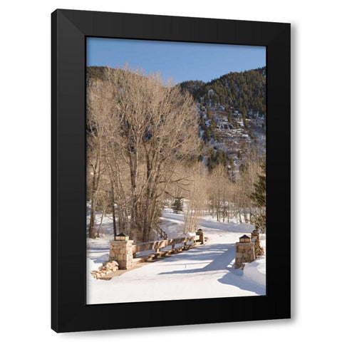 Snowy Path Black Modern Wood Framed Art Print with Double Matting by Millet, Karyn