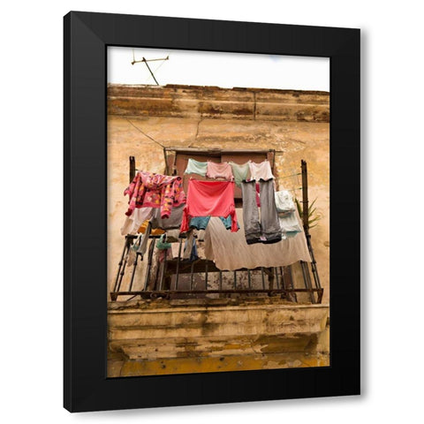 Cuban Balcony I Black Modern Wood Framed Art Print with Double Matting by Millet, Karyn