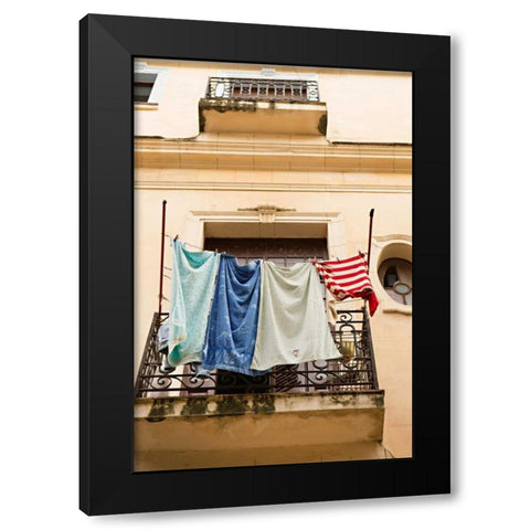 Cuban Balcony II Black Modern Wood Framed Art Print with Double Matting by Millet, Karyn
