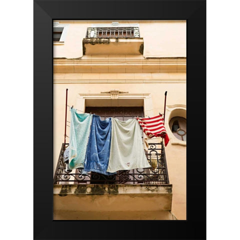 Cuban Balcony II Black Modern Wood Framed Art Print by Millet, Karyn